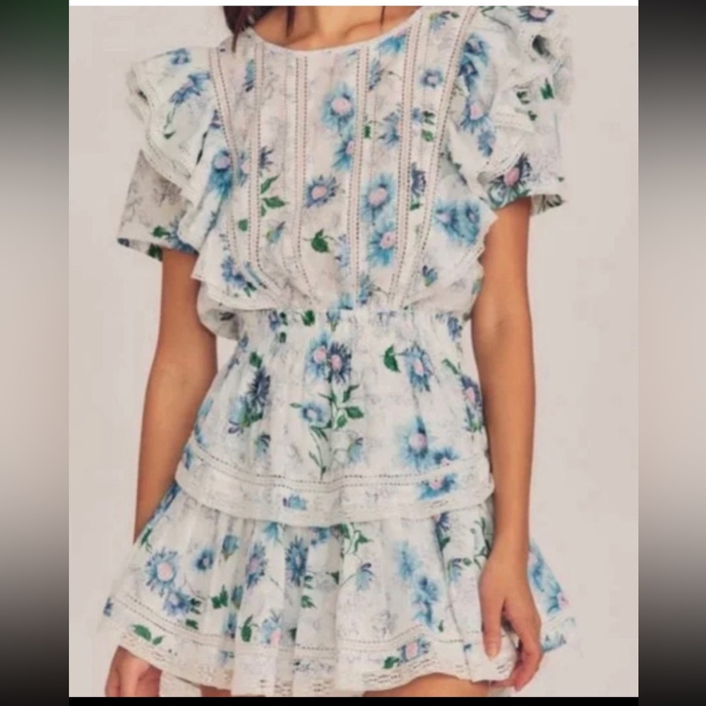 Loveshackfancy Natasha dress size small Blueberry Cloud